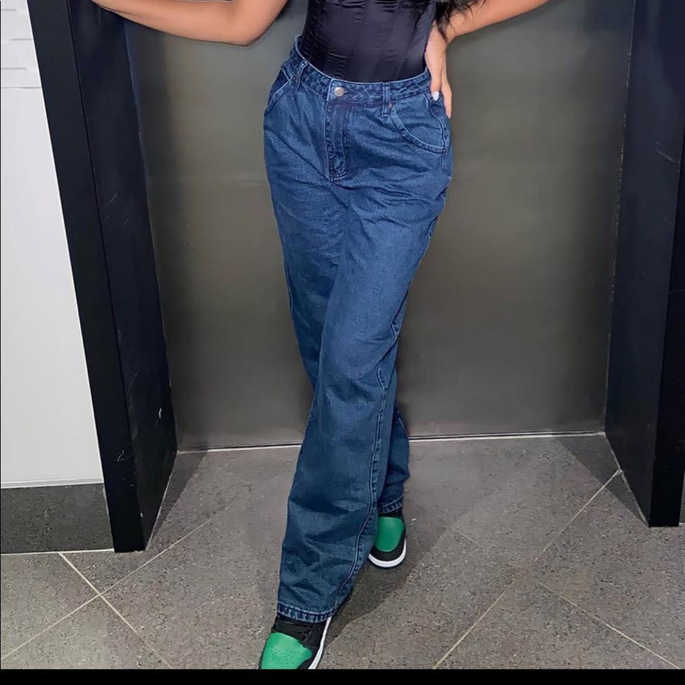 Fashion Nova Slouchy Dad Jeans Dark Wash